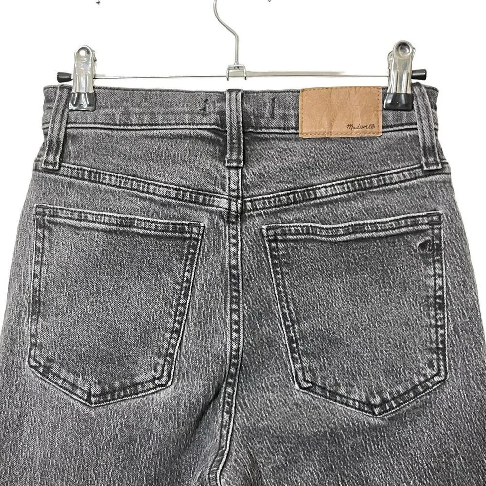 Madewell The‎ Perfect Vintage Straight Jeans Lunar Wash Raw Hem Women’s Size 24